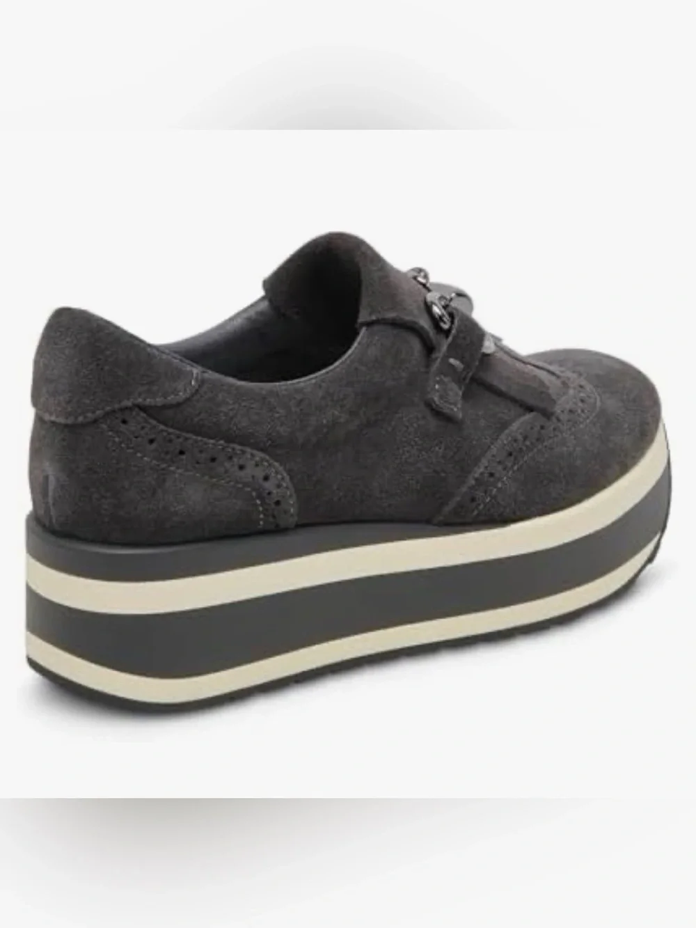 Dolce Vita Jhax Women's Charcoal Suede Platform Loafer with Tassel Detail NEW 7